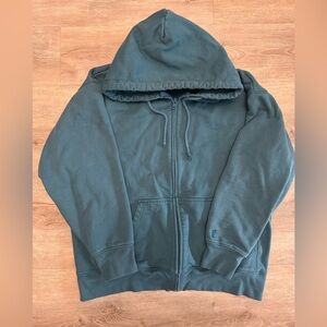 TNA Teal Green Fleece Zip-Up Hoodie